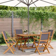 Grey Patio Dining Sets vidaXL 5 Piece Garden Patio Dining Set, 1 Table incl. 4 Chairs