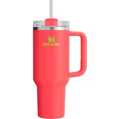 Summer Travel Mugs Stanley Heat Wave Exclusive Quencher H2.0 FlowState Hibiscus Travel Mug 118.3cl