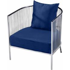 Azul Sillones Dkd Home Decor Poliéster Acero Azul Marino 66 x 69 x 70 cm Sillón