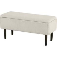 Beige Sofabänke Homcom Stauraum, Polsterbank Truhenbank Sofabank