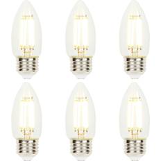 LED Lamps Westinghouse Lighting 6.5 Watt 100 Watt Equivalent Clear B11 Dimmable Filament LED Light Bulb, Medium Base, 6 Pack 6-Pack 6-Pack