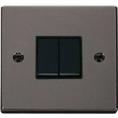 SE Home Black Nickel 10A 2 Gang 2 Way Light Switch