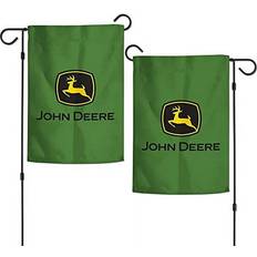 Yellow Flags John Deere green 2 sided garden flag