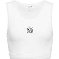 Loewe Cropped Anagram Tank Top - White/Navy Blue