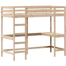 Camere per bambini vidaXL Letto Soppalco Con Scrivania 100x200 cm Legno Massello Pino 42.3x80.9"