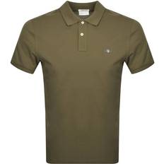 Schlitz Poloshirts Gant Regular Fit Shield Pique Polo Shirt - Racing Green