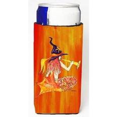 Orange Bottle Coolers Carolines Treasures Mermaid in Witches Hat Halloween Michelob Ultra Bottle Cooler