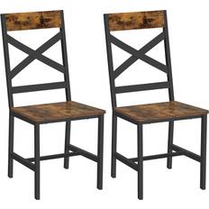 Vasagle Industrial Style Ergonomic Design Rustic Brown/Black Kitchen Chair 95.5cm 2pcs