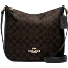 Coach Ellie File Bag In Signature Canvas - Gold/Brown Black