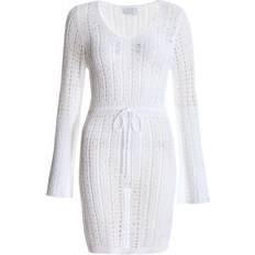 Quiz Womens White Crochet Mini Dress