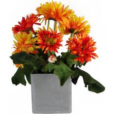 Orange Artificial Plants Leaf Potted Daisy Orange Orange Artificial Plant