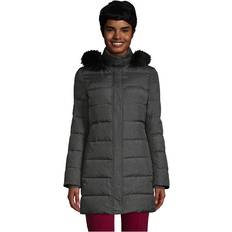 Lands' End Women Coats Lands' End Womens Down Winter Coat Dark Stone Heather Petite