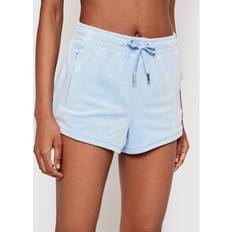 Juicy Couture Shorts Juicy Couture Diamante Embellished Velour Track Shorts, Powder Blue