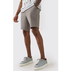 Slim Shorts boohooMAN Mens Tall Fixed Waist Grey Skinny Fit Chino Shorts