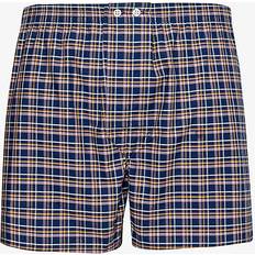 Cotton Check Boxer Shorts navy