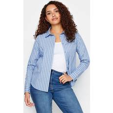 M&Co womens striped cotton poplin shirt