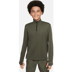 Green Base Layer Children's Clothing Nike Multi Big Kids' Boys' Dri-FIT UV Long-Sleeve 1/2-Zip Top in Green, FN8375-325