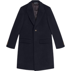 Men - Polyamide Coats Ted Baker Wilding Wool Blend Overcoat - Navy