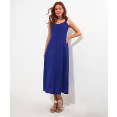 Linen - Long Dresses Joe Browns Button Through Linen Blend Dress, Blue, 18, Women