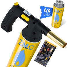 Blowtorches ZMC Blow Torch Gas Lighter +4 Gas Cartridges