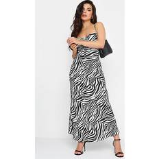 Long Dresses - Zebra PixieGirl petite women's zebra print cowl neck maxi slip dress