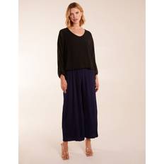 Blue Vanilla womens wide leg pleated trousers