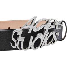 Acne Studios Belts Acne Studios Black Fish-eye Logo Belt