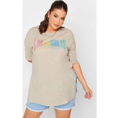 Natural - Woman T-shirts Yours curve 'los angeles' split hem t-shirt