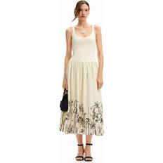 Abito lungo - Bianco Vestiti Desigual Floral Flared Midi Dress