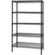 California Proposition 65 Warning Shelves Quantum Storage Systems WR74-2448BK-5 Black Shelving System 48x74"