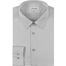 Calvin Klein Shirts Calvin Klein Steel Men's Slim-Fit Non-Iron Herringbone Dress Shirt Smoke 16.5 36/37