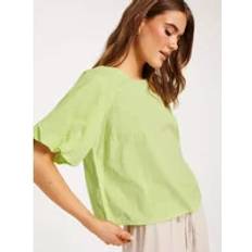 Dame - Grønne Bluser Vila Bluser Lettuce Green Vimiro O-Neck S/S Short Top Bluser og skjorter