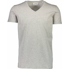 Lindbergh Slim Fit T-Shirt V-Ausschnitt - Grau/Einfarbig