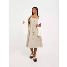 Lin Kjoler JdY Midikjoler Oatmeal Melange Strap Linen Midi Dress Wvn Kjoler