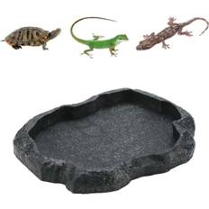 Pets Pssopp Reptile Rock Food Water Dish Food Feeder