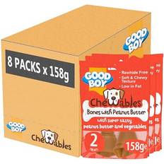 Pets Good Boy Chewables Dog Treats Rawhide Free Peanut Butter Medium Bones 158g