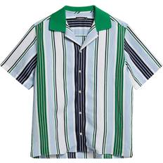 J.Lindeberg Shirts J.Lindeberg Skala Knit Collar Stripe Shirt, Blue/Multi