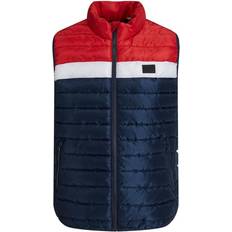Jack & Jones Men Vests Jack & Jones Mens Gilet Bodywarmer Navy/Red
