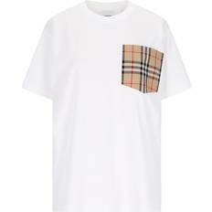 Clothing Burberry Check Pocket Cotton T-shirt White