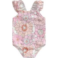 Bow Swimwear Children's Clothing Musos Sold by: Bourbon fashioner, Kid Girls Romper Swimsuit Sleeveless Off Shoulder Floral Print Summer Beach Swimwear