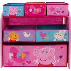 Peppa Pig Wooden Toy Organiser with 6 Storage Bins