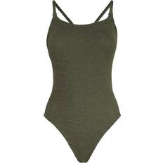 Hunza G Ropa Hunza G Bette Seersucker Swimsuit Green