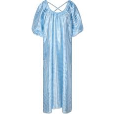 Stine Goya Sgtered Poly Dam Midiklänningar - Blue Check