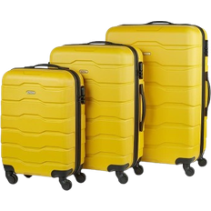 VonHaus Hard Suitcase Set of 3 - Yellow