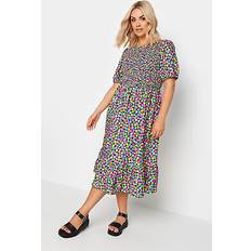 Long Dresses - Multicoloured Yours curve women's plus floral print shirred midaxi dress