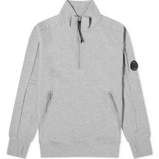 Mens Diagonal Raised Half Zipped Sweatshirt - Grey