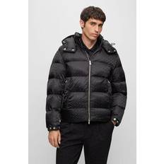 BOSS Monogram-jacquard Quilted Puffer Jacket