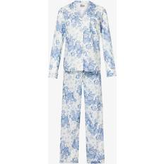 Desmond & Dempsey Cotton Floral Pyjama Set blue