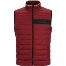 HUGO BOSS Vests HUGO BOSS Men's Water-Repellent Padded Gilet Vest Dark Red 42R