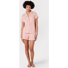 Organic - Organic Fabric Pyjamas Chelsea Peers Organic Button Up Short Pyjama Set Pink, Pink, 16, Women